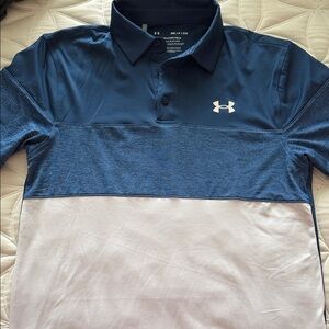 Under Armour Men's Navy and Light Gray Polo Shirt